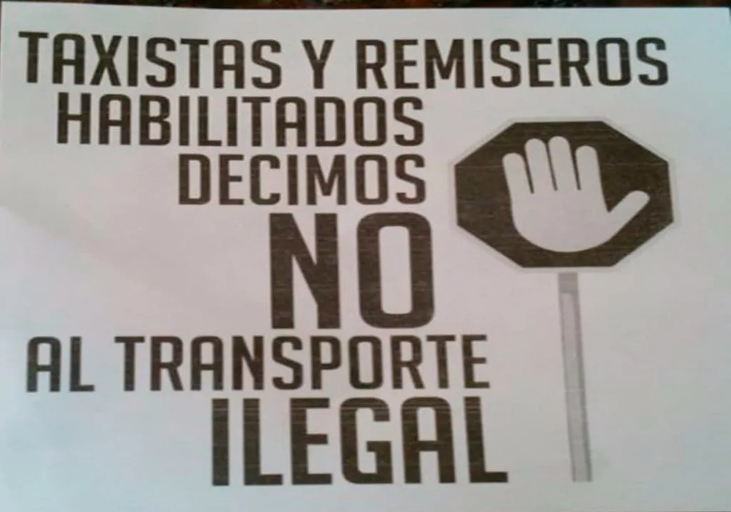 Panfleto de las entidades de taxistas de La Plata convocando al paro del 22 de junio
