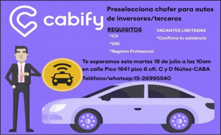 Cabify usa la base de datos de Easy para reclutar choferes en Buenos Aires